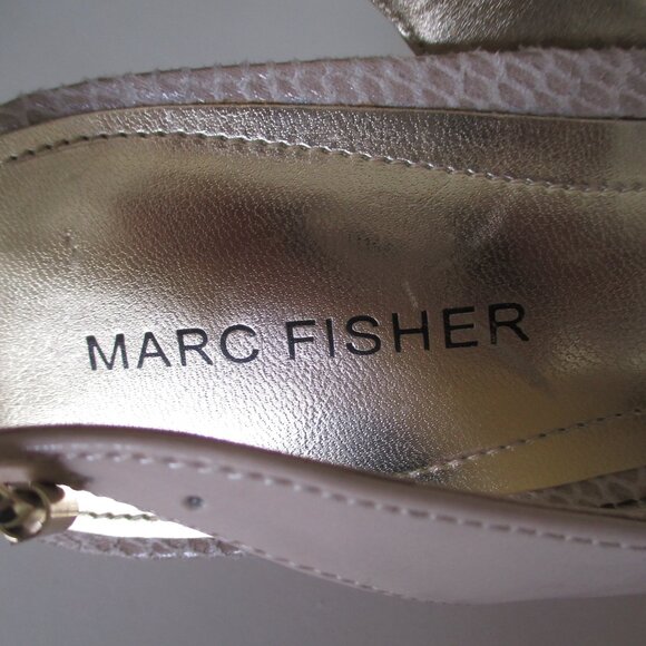 Marc Fisher Womens Bone Slingback 1" Platform Sandal w/3" Wedge Heel NWOB - 9M - Picture 5 of 8